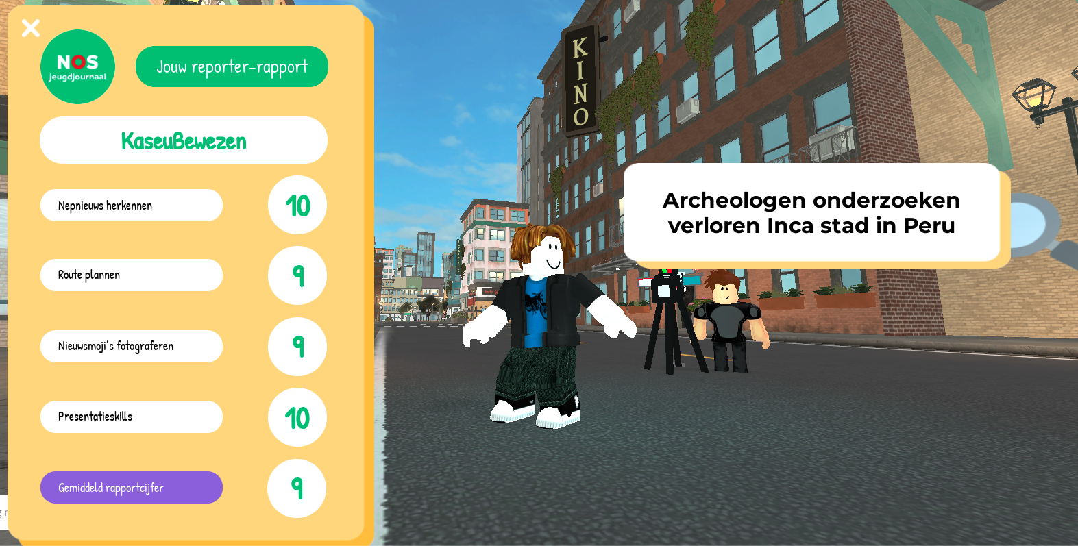 NOS Jeugdjournaal Roblox omgeving