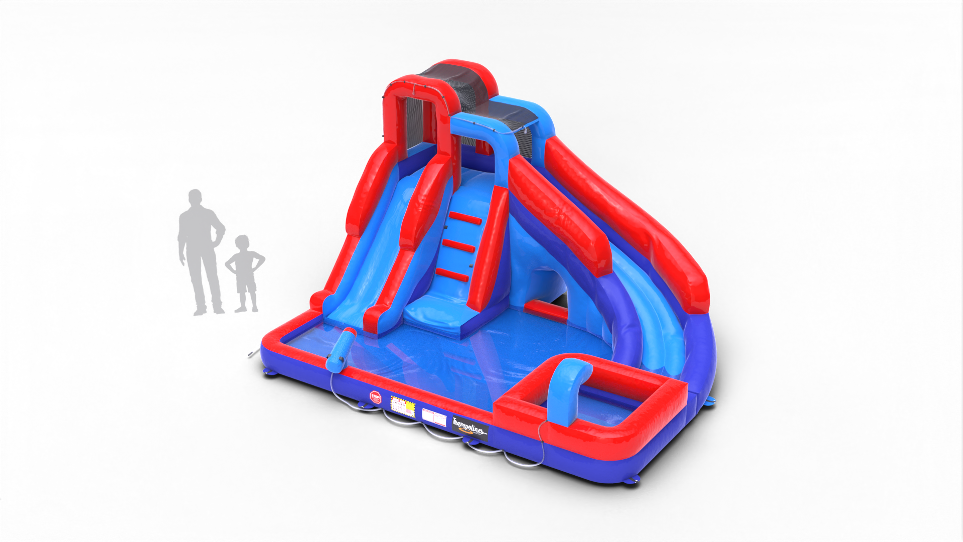 Een 3D render van een springkussen